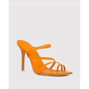 Black Suede Studio NIB Cindy Stiletto Sandal in Marigold Size 9